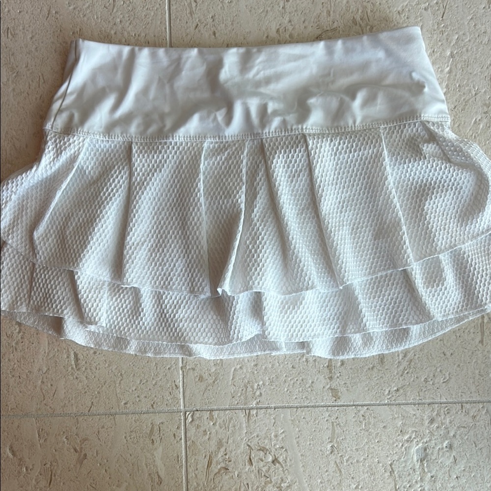 Lucky in Love White Tiered  Tennis Skirt - Picture 4 of 6